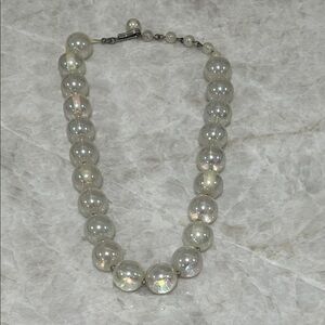 Vintage iridescent glass bead necklace
